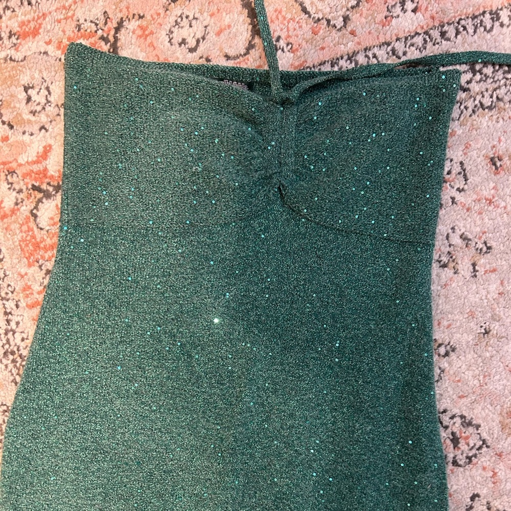 Elegant Green Glitter Dress